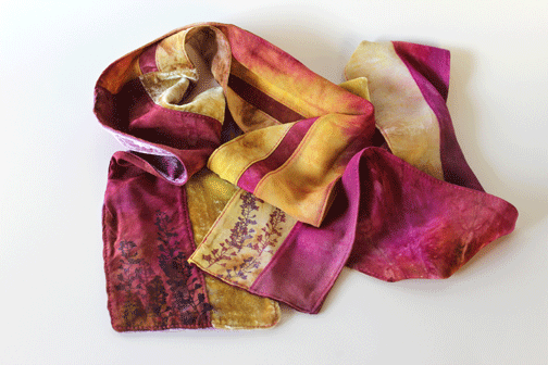 Magenta and Gold Scarf 2