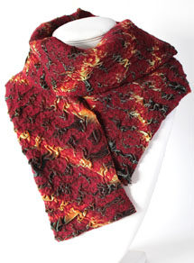 Scarlet felted velvet scarf