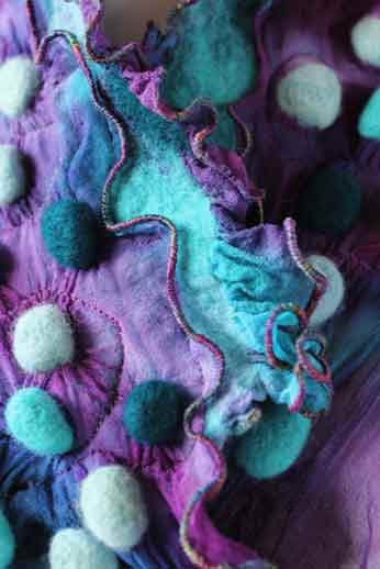 Raspberry rockpool neckpiece detail