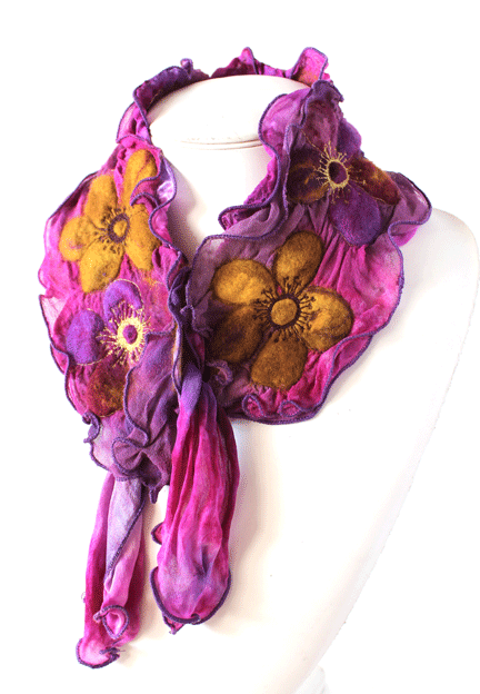 Red and Gold floral scarf