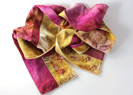 Magenta and Gold Scarf 1