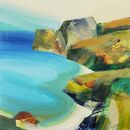 Cliff Walk Seascape in turquoise sand and blue colours