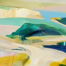 Another Shore Small Seascape in blue, ochre, mint green