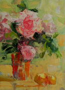 Rose, apricots