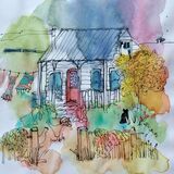 Garden Cat and Chickens
