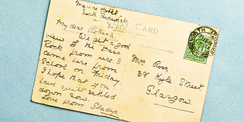 postcard to gladys