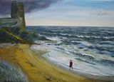 Castle beach, acrylic on canvas