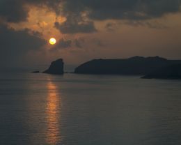 Skomer stack sunset