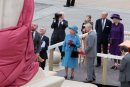HM The Queen at Poundbury in Dorset.