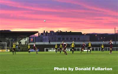 Sunset over Gayfield Park, Arbroath