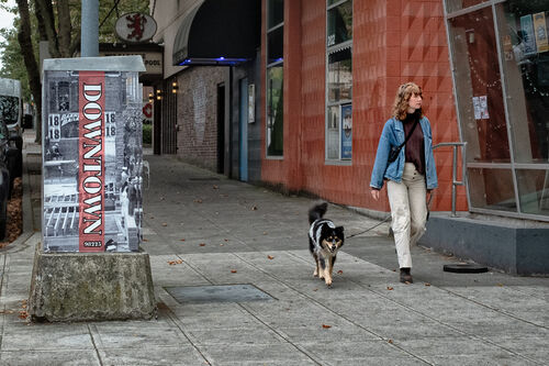 Young Woman and Dog FI
