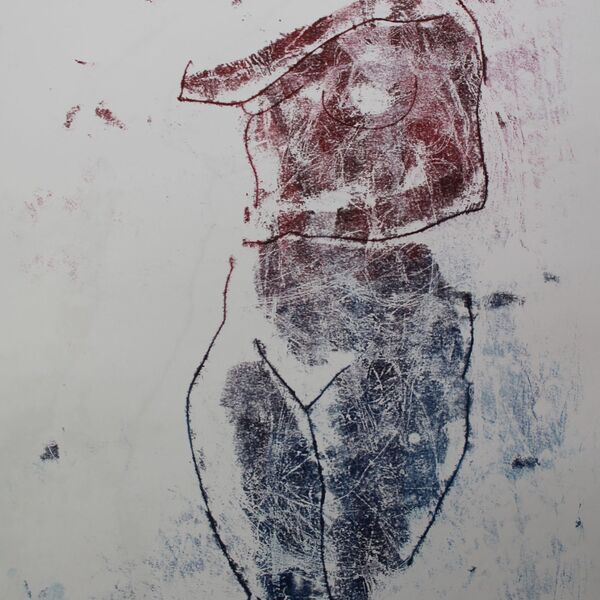 Mono 140. Life study in red & blue.