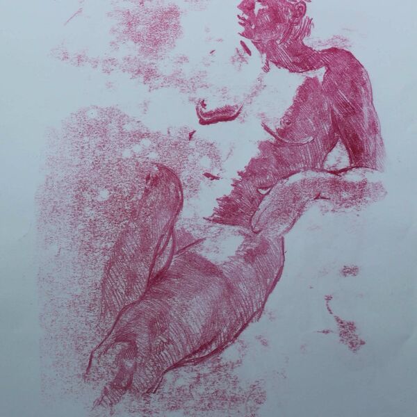 Mono 155. Reclining female nude. mono 155