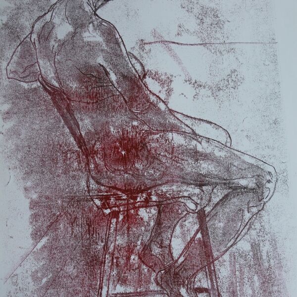 Mono 61. Seated lady. Mono 61.
