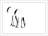 Red-crowned Cranes Feeding