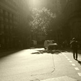 Street light in sepia