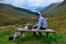 Meal time at Kinlochewe With Christina