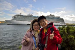 A nice couple who were visiting on this cruise ship today