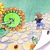 Daisy May in the Garden