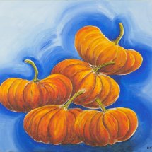 Cheese pumpkin party 46x35.5 Acrylic on board