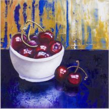Cherries 35x35 Oil on board