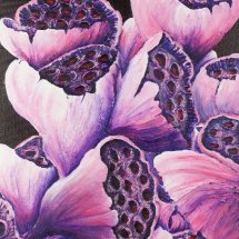 Dried poppy heads 50x70 Acrylic