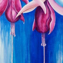 Fushia pink rain 30x60 Acrylic