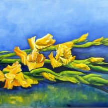 Gladioli Oil on canvas 30x80