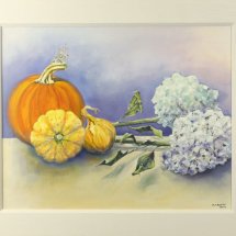 Hydrangea & Squashes 52x62 Oil on board