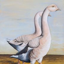 Geese 35x25 Oil on board Framed