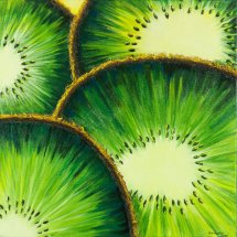 Kiwi 41x41 Mixed media