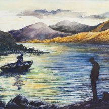 Lakeside County Mayo Ireland 40x50 Watercolour