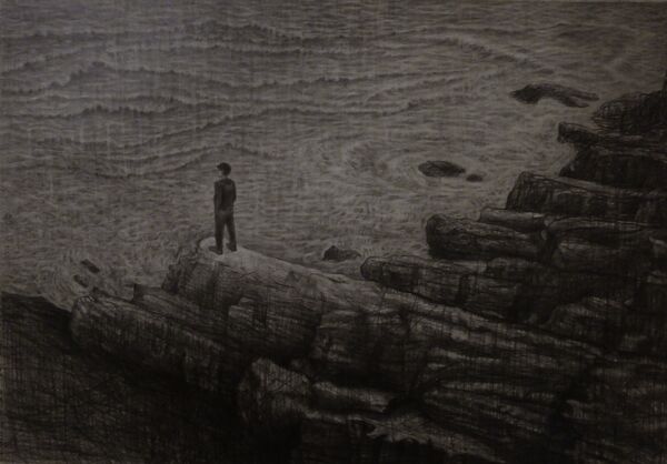 Eiko Matsuura "A boy with a thousand messages" Graphite on paper 2026