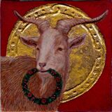 "Merry Messenger" Egg Tempera on true gesso 2023