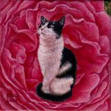 "Sweet Lady" Egg Tempera on true gesso panel 2023 8 x 8 cm