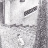 Eiko Matsuura "Waiting" Miniature drawing