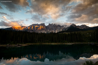 Latemar dal Lago Carezza al tramonto(Trentino Alto Adige)