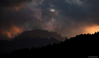 Vista da Vigio di Fassa verso ovest al tramonto (Trentino Alto Adige)