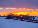 Snow and Fire Sunset in snow