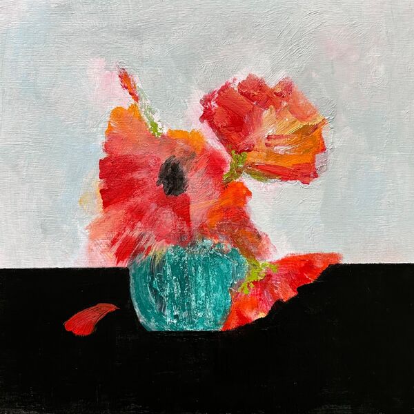 Poppies in a green Bowl