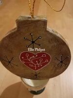 Heart & chicken flat bauble