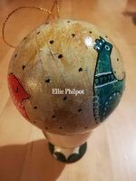 Chicken, robin & heart bauble
