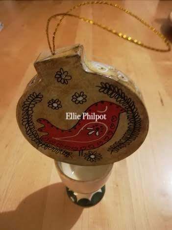 Robin & heart flat bauble