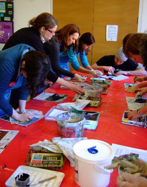 Inking up drypoint plates