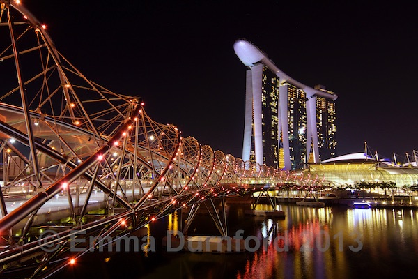 Marina Bay Sands Hotel and the Helix bridge