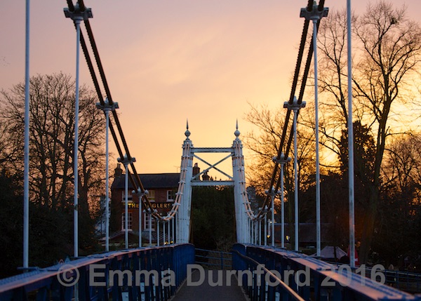Teddington Footbridge and the Anglers pub
