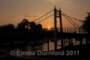 Sunrise over Teddington Footbridge and Weir