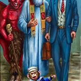 Religion Trying To Entice Man As The Devil Looks On With A Grin £600