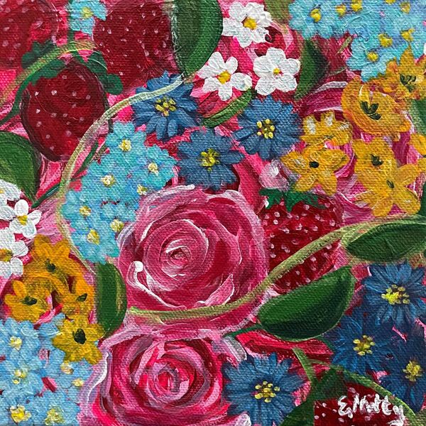 - Strawberries & Flowers -