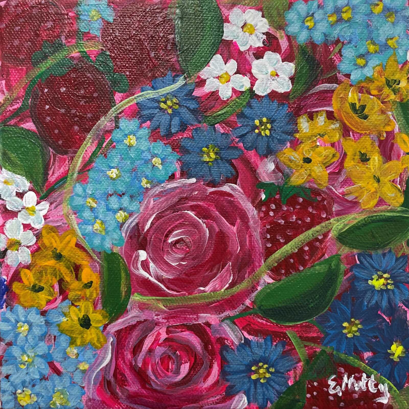 - Strawberries & Flowers -
